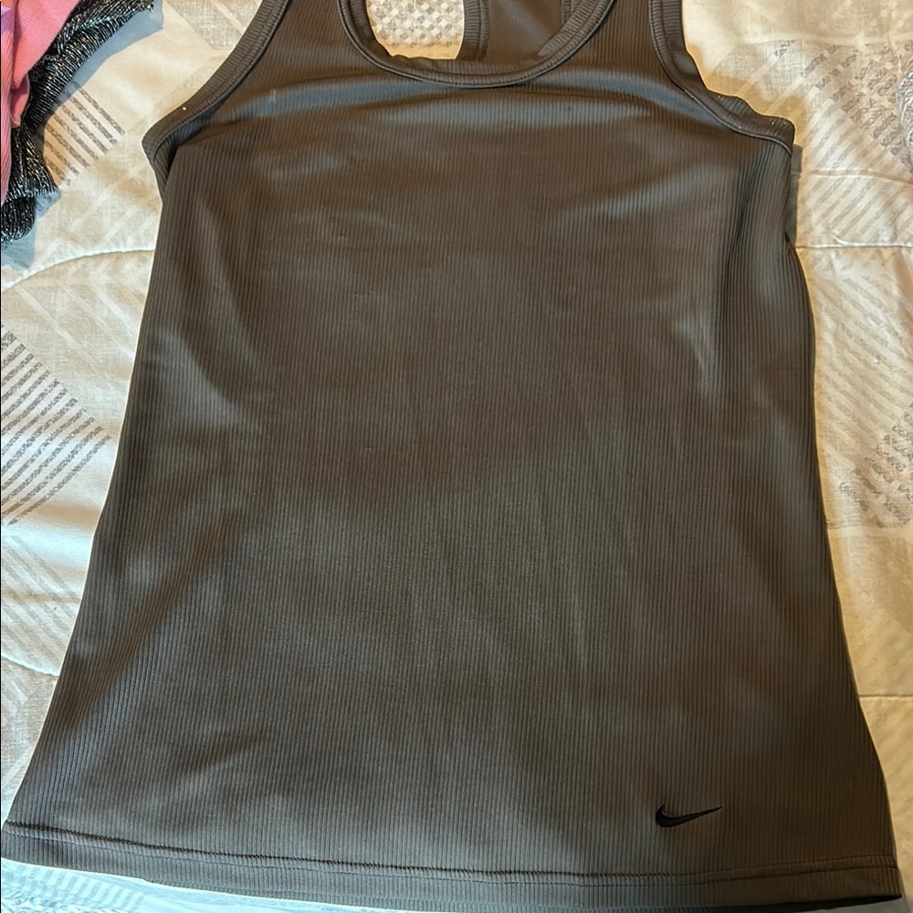 Nike Gray Fitted Backless Tank Top